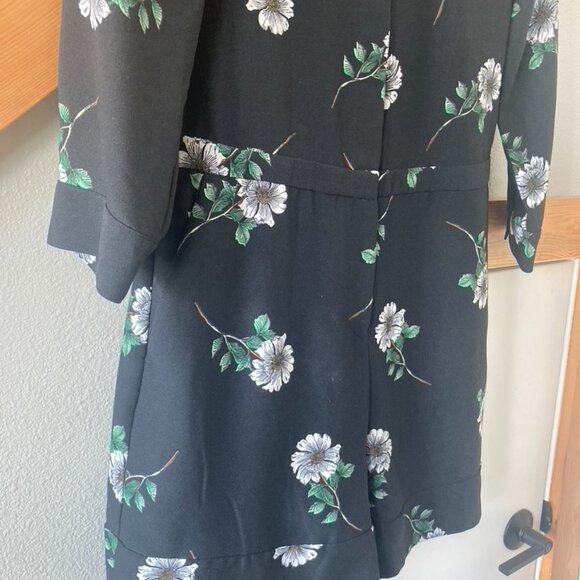Banana Republic semi-formal Romper, Whimsical, black with white floral detail - Picture 4 of 8
